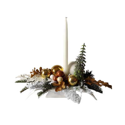 stroik świąteczny ze świeczką - średni