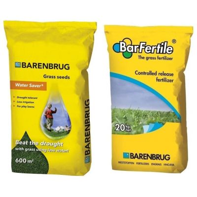 Trawa Barenbrug Water Saver 15kg / Dry & Strong + Nawóz START BarFertile 20kg